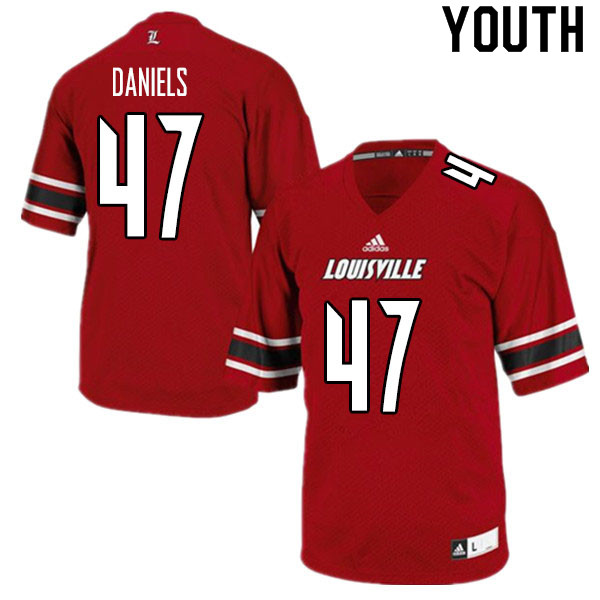 Youth #47 Desmond Daniels Louisville Cardinals College Football Jerseys Sale-Red - Click Image to Close